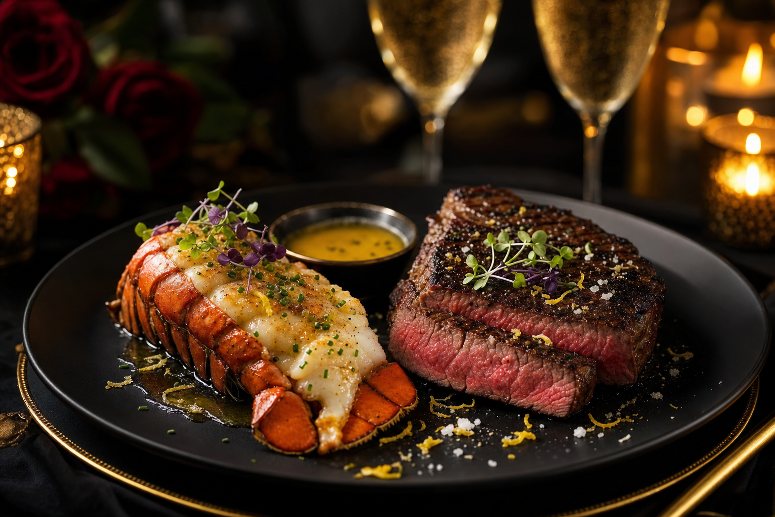 Lobster Tail and Ribeye